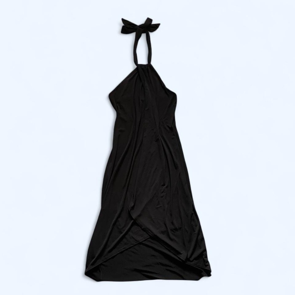 Y2K black halter midi dress size M by Venus